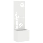 vidaXL Záhradný Kvetináč s Dekoratívnym Panelom Biela 50 x 140 cm – Obrázok 2