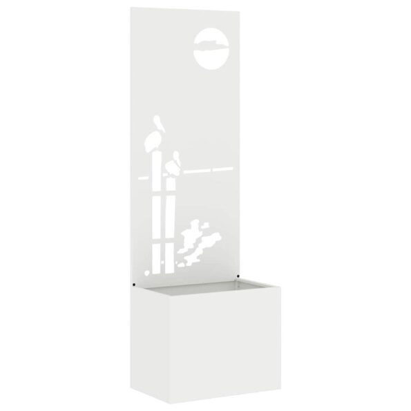 vidaXL Záhradný Kvetináč s Dekoratívnym Panelom Biela 50 x 140 cm – Obrázok 2