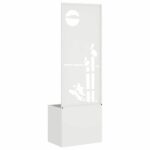 vidaXL Záhradný Kvetináč s Dekoratívnym Panelom Biela 50 x 140 cm – Obrázok 7