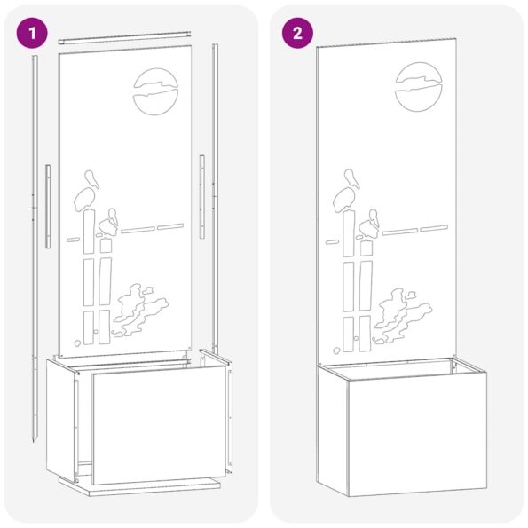 vidaXL Záhradný Kvetináč s Dekoratívnym Panelom Biela 50 x 140 cm – Obrázok 9
