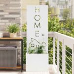 vidaXL Záhradný Kvetináč s Dekoratívnym Panelom Biela 50 x 140 cm