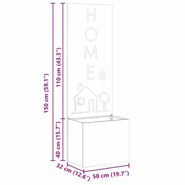 vidaXL Záhradný Kvetináč s Dekoratívnym Panelom Biela 50 x 140 cm – Obrázok 11