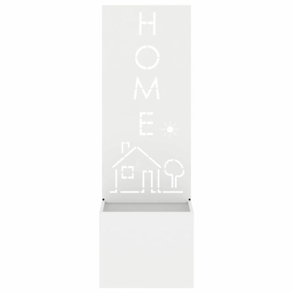 vidaXL Záhradný Kvetináč s Dekoratívnym Panelom Biela 50 x 140 cm – Obrázok 5