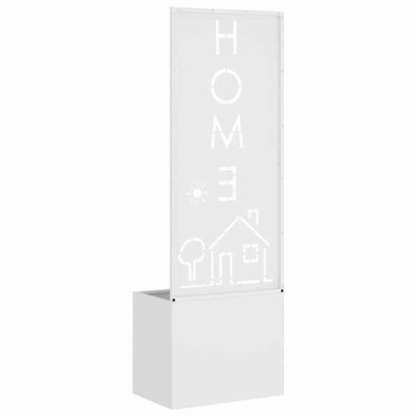 vidaXL Záhradný Kvetináč s Dekoratívnym Panelom Biela 50 x 140 cm – Obrázok 7