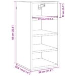 vidaXL Závesná skrinka s poličkou Riga Čierny dub 30 x 29,5 x 60 cm – Obrázok 11