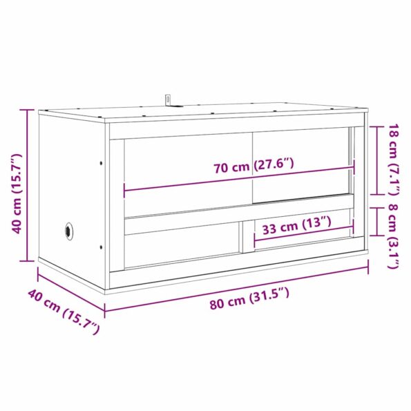 vidaXL Terárium Hnedá 80 x 40 x 40 cm OSB – Obrázok 13