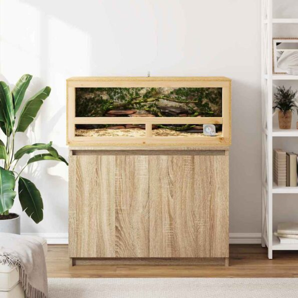 vidaXL Terárium Hnedá 100 x 40 x 40 cm OSB – Obrázok 4