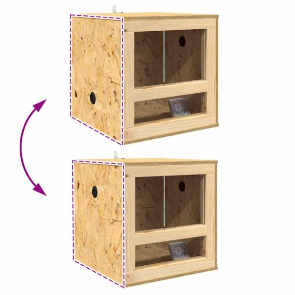 vidaXL Terárium Hnedá 40 x 40 x 40 cm OSB – Obrázok 11
