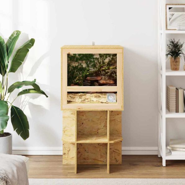 vidaXL Terárium Hnedá 50 x 50 x 50 cm OSB – Obrázok 4