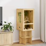 vidaXL Terárium Hnedá 50 x 50 x 80 cm OSB