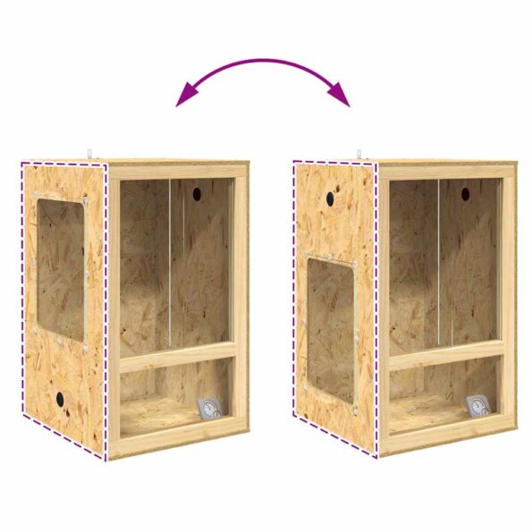 vidaXL Terárium Hnedá 50 x 50 x 80 cm OSB – Obrázok 11