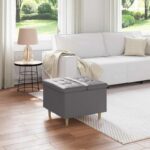 vidaXL Úložný taburet s vankúšom Biely 60 x 60 x 45 cm Umelá koža