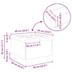 vidaXL Úložný taburet s vankúšom Biely 60 x 60 x 45 cm Umelá koža – Obrázok 11