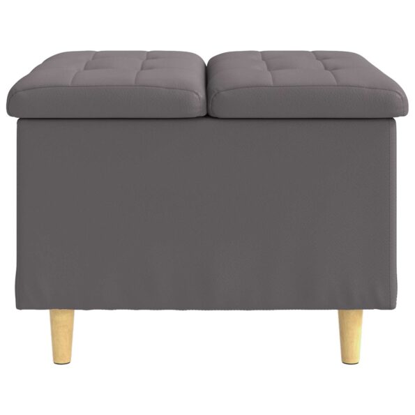 vidaXL Úložný taburet s vankúšom Biely 60 x 60 x 45 cm Umelá koža – Obrázok 5