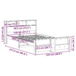 vidaXL Rám postele s čelnou doskou Hnedá 120 x 200 cm Borovicový masív – Obrázok 8