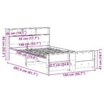 vidaXL Rám postele s čelnou doskou Hnedá 140 x 190 cm Borovicový masív – Obrázok 8