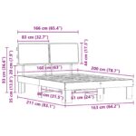 vidaXL Rám postele s čalúneným čelom Čierna 160 x 200 cm – Obrázok 11