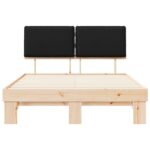 vidaXL Rám postele s čalúneným čelom Čierna 160 x 200 cm – Obrázok 5