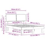 vidaXL Rám postele s čalúneným čelom Čierna 150 x 200 cm – Obrázok 11