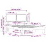 vidaXL Rám postele s čalúneným čelom Svetlosivá 140 x 200 cm – Obrázok 11