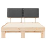 vidaXL Rám postele s čalúneným čelom Tmavo šedá 140 x 200 cm – Obrázok 5