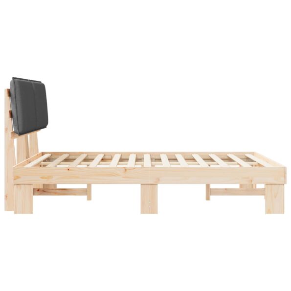 vidaXL Rám postele s čalúneným čelom Tmavo šedá 140 x 200 cm – Obrázok 6