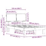 vidaXL Rám postele s čalúneným čelom Sivohnedá 120 x 200 cm – Obrázok 11
