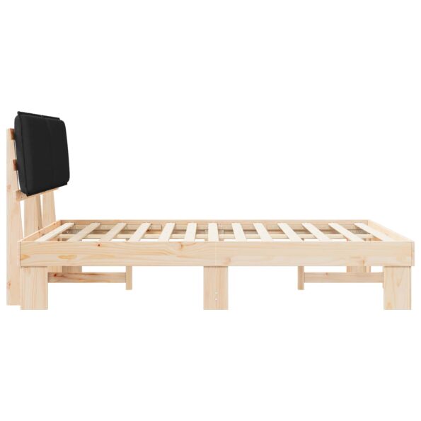 vidaXL Rám postele s čalúneným čelom Čierna 140 x 190 cm – Obrázok 6