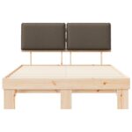 vidaXL Rám postele s čalúneným čelom Sivohnedá 140 x 190 cm – Obrázok 5