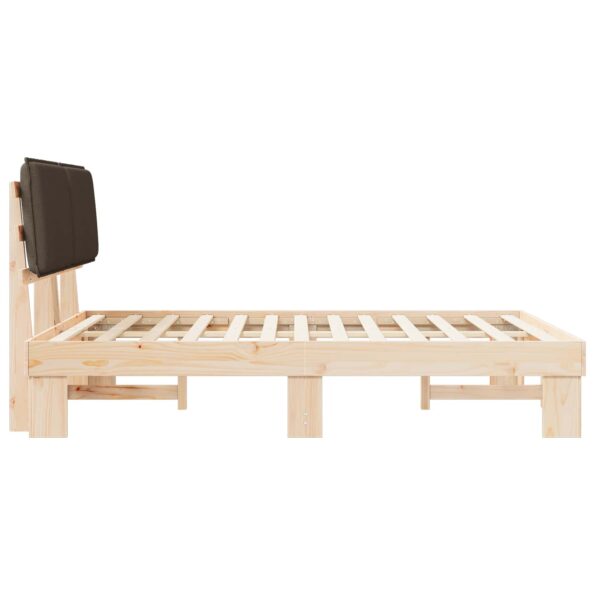 vidaXL Rám postele s čalúneným čelom Sivohnedá 140 x 190 cm – Obrázok 6