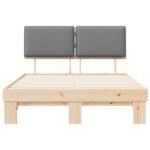 vidaXL Rám postele s čalúneným čelom Svetlosivá 135 x 190 cm – Obrázok 5