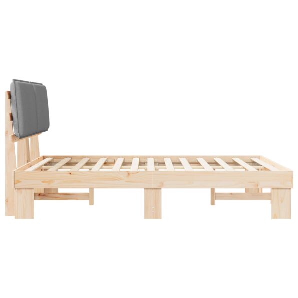 vidaXL Rám postele s čalúneným čelom Svetlosivá 135 x 190 cm – Obrázok 6