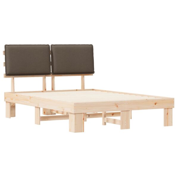 vidaXL Rám postele s čalúneným čelom Sivohnedá 135 x 190 cm – Obrázok 4