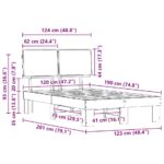 vidaXL Rám postele s čalúneným čelom Sivohnedá 120 x 190 cm – Obrázok 11