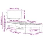 vidaXL Rám postele s čalúneným čelom Tmavo šedá 100 x 200 cm – Obrázok 11