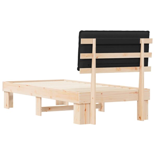 vidaXL Rám postele s čalúneným čelom Čierna 90 x 200 cm – Obrázok 7