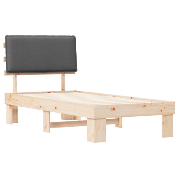 vidaXL Rám postele s čalúneným čelom Tmavo šedá 80 x 200 cm – Obrázok 4