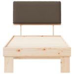 vidaXL Rám postele s čalúneným čelom Sivohnedá 90 x 190 cm – Obrázok 5