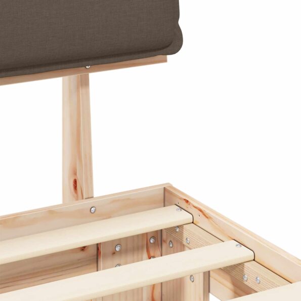 vidaXL Rám postele s čalúneným čelom Sivohnedá 90 x 190 cm – Obrázok 8