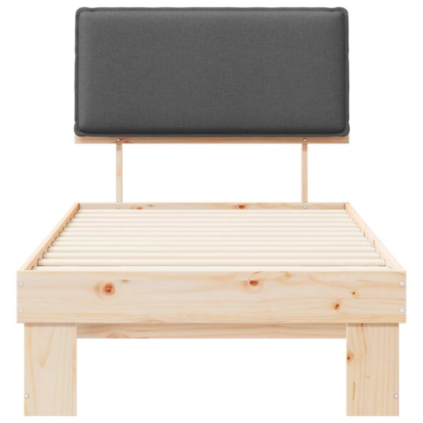 vidaXL Rám postele s čalúneným čelom Tmavo šedá 75 x 190 cm – Obrázok 5
