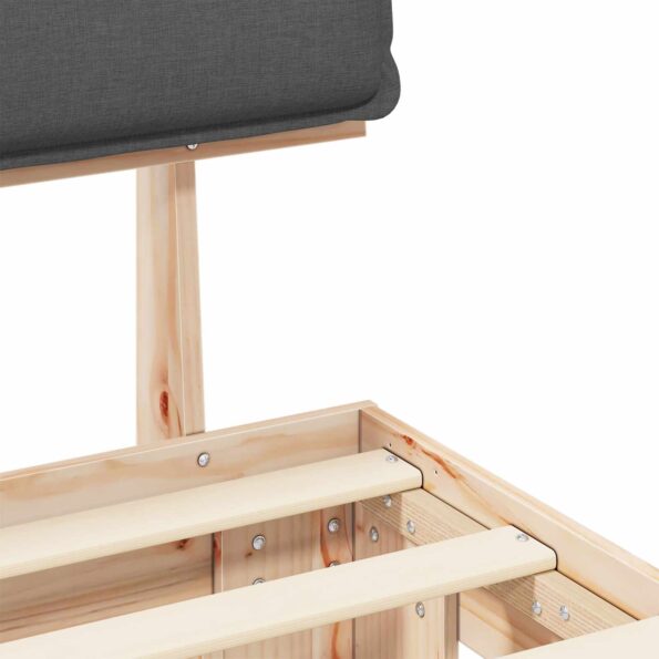 vidaXL Rám postele s čalúneným čelom Tmavo šedá 75 x 190 cm – Obrázok 8