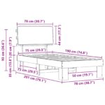 vidaXL Rám postele s čalúneným čelom Sivohnedá 75 x 190 cm – Obrázok 11