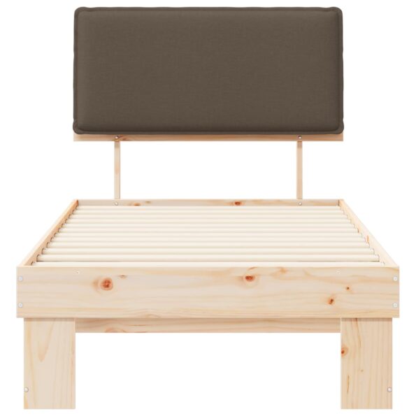 vidaXL Rám postele s čalúneným čelom Sivohnedá 75 x 190 cm – Obrázok 5