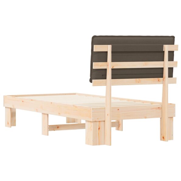vidaXL Rám postele s čalúneným čelom Sivohnedá 75 x 190 cm – Obrázok 7