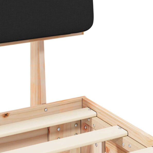 vidaXL Rám postele s čalúneným čelom Čierna 140 x 200 cm – Obrázok 8