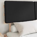vidaXL Rám postele s čalúneným čelom Čierna 140 x 190 cm – Obrázok 3