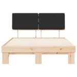 vidaXL Rám postele s čalúneným čelom Čierna 140 x 190 cm – Obrázok 5