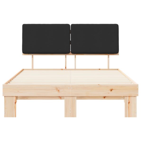 vidaXL Rám postele s čalúneným čelom Čierna 140 x 190 cm – Obrázok 5