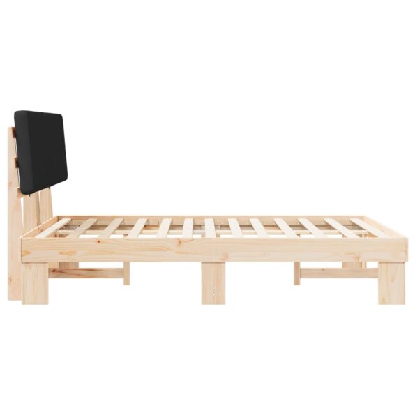 vidaXL Rám postele s čalúneným čelom Čierna 140 x 190 cm – Obrázok 6