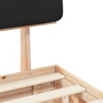 vidaXL Rám postele s čalúneným čelom Čierna 140 x 190 cm – Obrázok 8